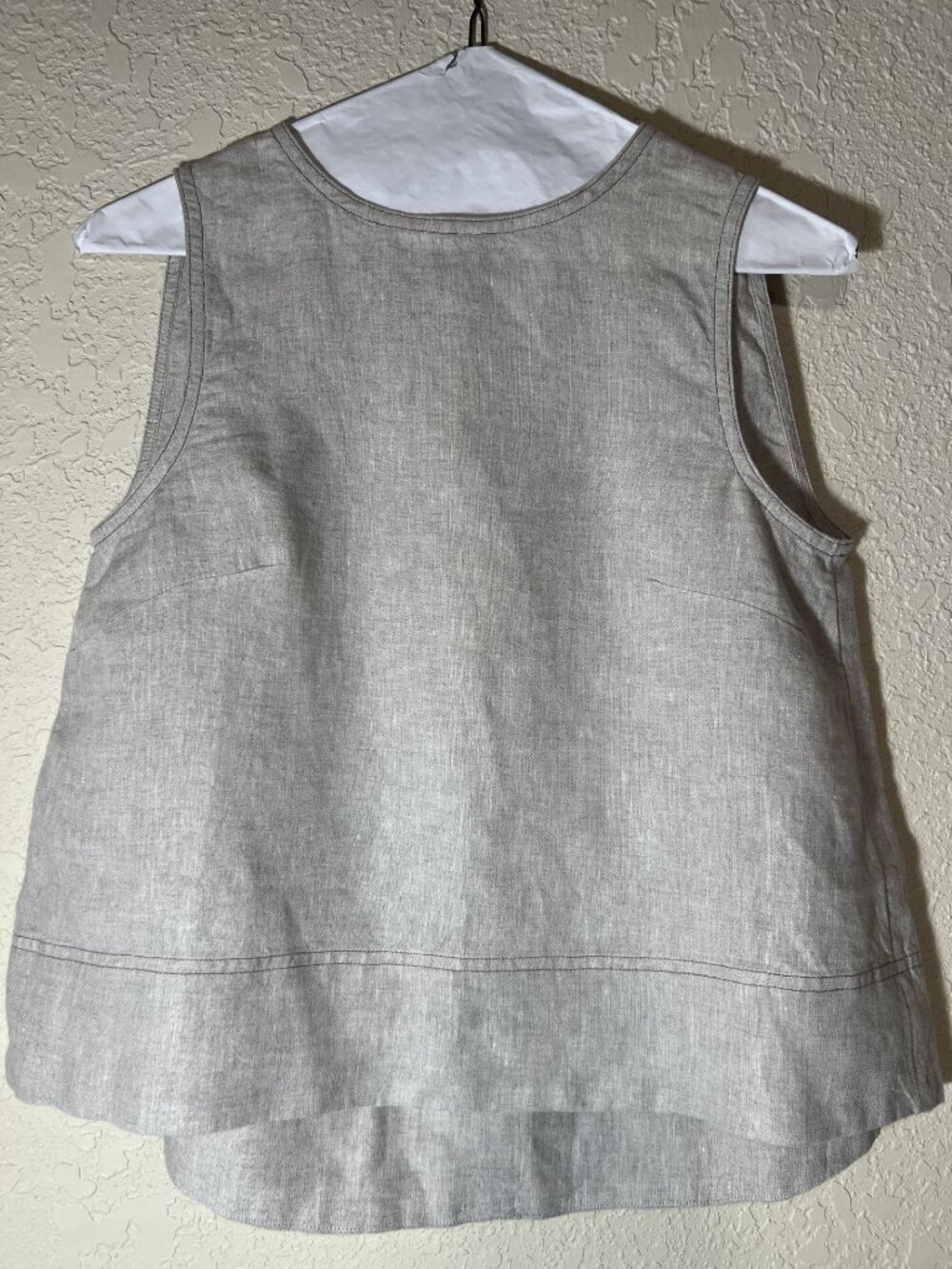 Madewell oat linen high neck side swing hem sleeveless top XS EUC (#2134)